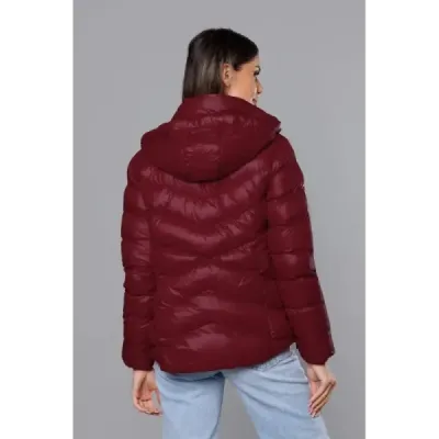 Dámská krátká zimní bunda MODA3066 višňová