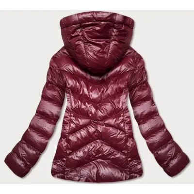 Dámská krátká zimní bunda MODA3066 višňová