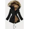 Dámská zimní bunda parka s kožešinou MODA1207 černá