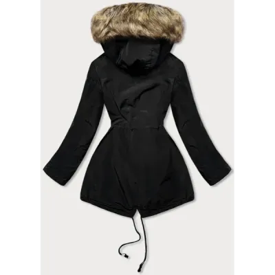 Dámská zimní bunda parka s kožešinou MODA1207 černá