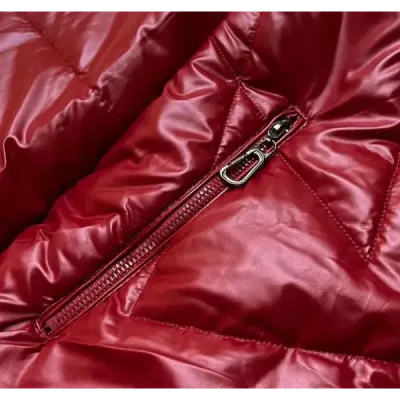 Lesklá dámská zimní bunda MODA1008 červená