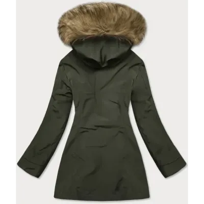 Dámská zimní bunda s kožešinou MODA1005 army