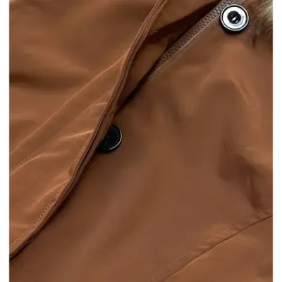 Dámská zimní bunda s kožešinou MODA1005 karamelová