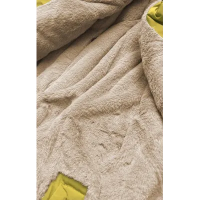 Teplá dámská zimní bunda MODA559 žlutá 2
