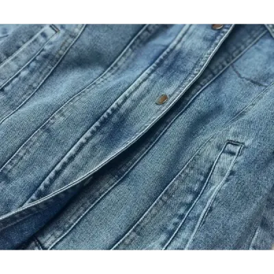 Dámská přechodná oboustranná jeansová bunda MODA730 modro-černá