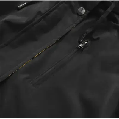 Oboustranná dámská jarní bunda parka MODA703BIG černo-žlutá