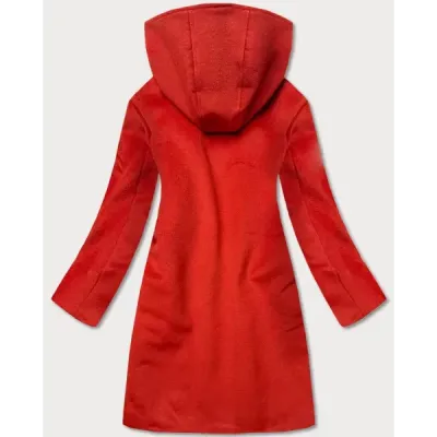 Dámský kabát s kapucí MODA2311 červený