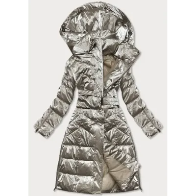 Lesklá dámská zimní bunda MODA775 béžová