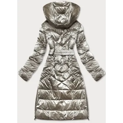 Lesklá dámská zimní bunda MODA775 béžová