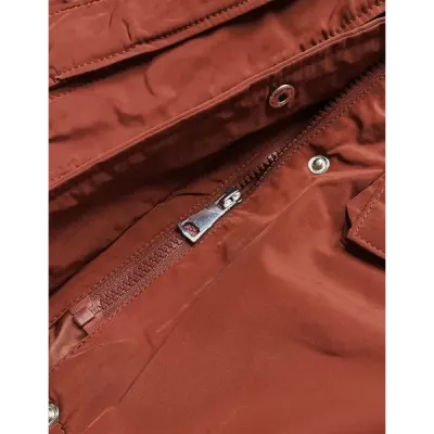 Dámská zimní bunda s páskem MODA7039 cihlová
