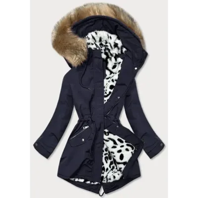Dámská zimní bunda parka MODA578 tmavě modrá