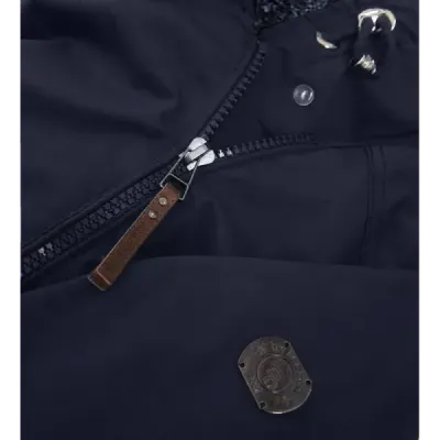 Voděodolná dámská zimní bunda parka MODA923 modro-šedá