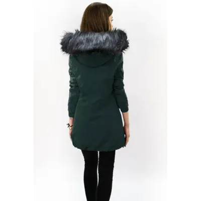 Voděodolná dámská zimní bunda parka MODA923 zeleno-šedá