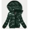 Dámská přechodná lesklá bunda MODA7250 zelená