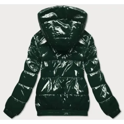 Dámská přechodná lesklá bunda MODA7250BIG zelená