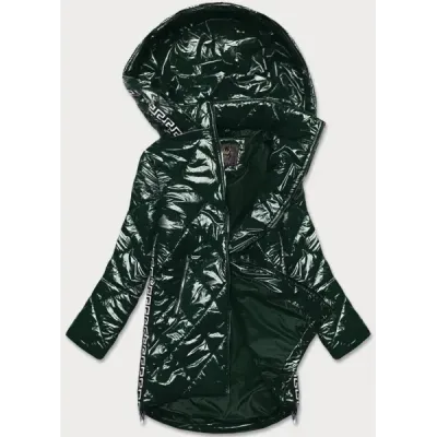 Dámská lesklá jarní bunda MODA7258BIG zelená