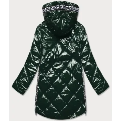 Dámská lesklá jarní bunda MODA7258BIG zelená