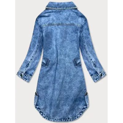 Volná dámská jeansová bunda/tunika MODA5990 modrá