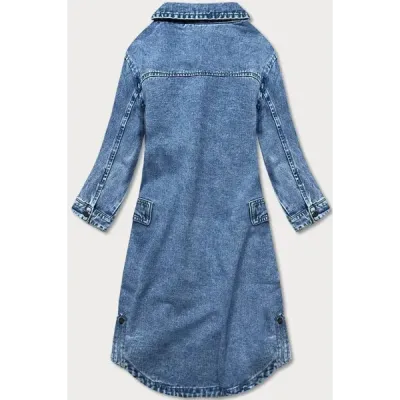 Volná dámská jeansová bunda MODA7030 modrá