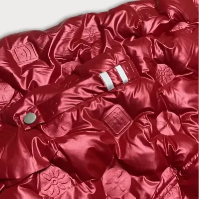 Dámská zimní bunda s tištěným vzorem MODA8261 červená