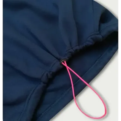 Krátká dámská bavlněná mikina MODA6031 tmavě modrá