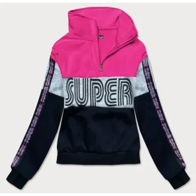 Dámská mikina MODA6019 růžovo-šedá