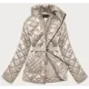 Prošívaná dámská jarní bunda s páskem MODA2208 béžová