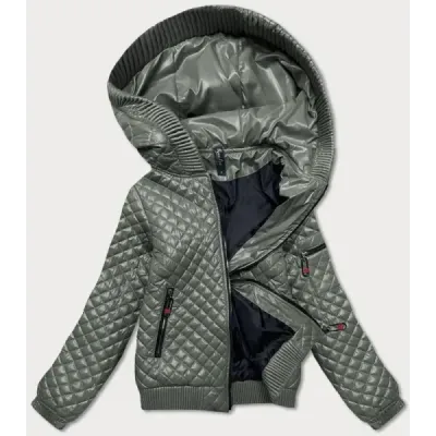 Krátká dámská jarní bunda MODA7261 khaki