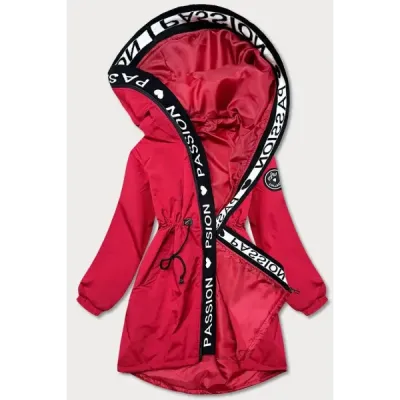 Dámská asymetrická bunda parka MODA8001 červená