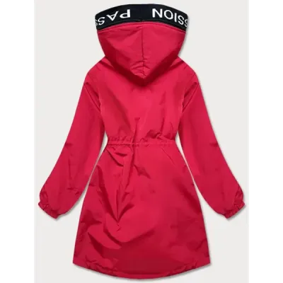 Dámská asymetrická bunda parka MODA8001 červená