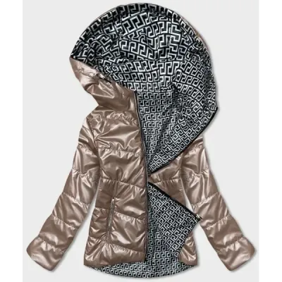 Dámská oboustranná zimní bunda MODA9795 cappuccino