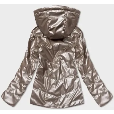 Dámská oboustranná zimní bunda MODA9795 cappuccino