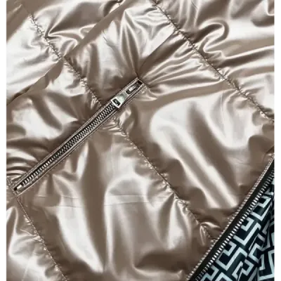 Dámská oboustranná zimní bunda MODA9795 cappuccino