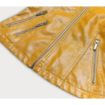 Dámská koženková bunda MODA14 žlutá