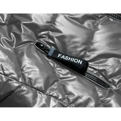 Dámská lesklá vesta s kapucí MODA8019 šedá