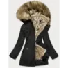 Dámská zimní bunda s kožešinou MODA1005 černá