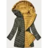Prošívaná dámská podzimní bunda MODA7636 khaki-žlutá