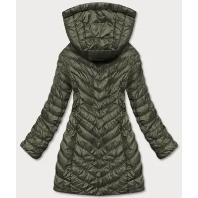 Prošívaná dámská podzimní bunda MODA7636 khaki-žlutá