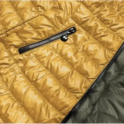 Prošívaná dámská podzimní bunda MODA7636 khaki-žlutá