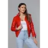 Dámská podzimní bunda MODA8030 červená