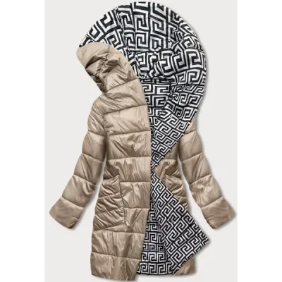 Dámská přechodná bunda MODA8040BIG béžovo-bílá