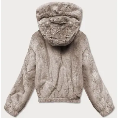 Krátká kožešinová bunda MODA050 béžová