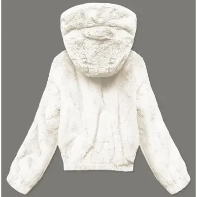 Krátká kožešinová bunda MODA050 ecru