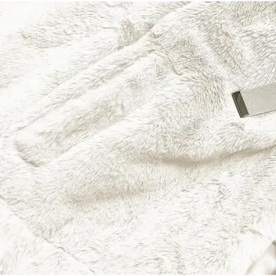 Krátká kožešinová bunda MODA050 ecru