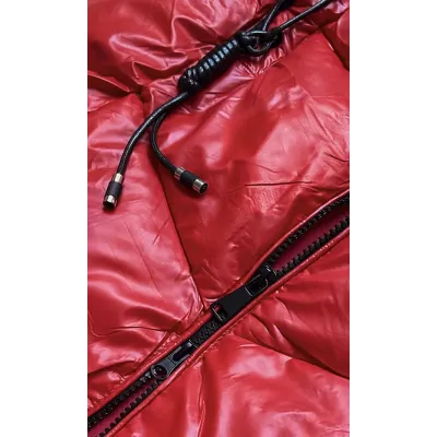 Dámská lesklá vesta s kapucí MODA025 červená
