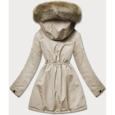 Teplá dámská zimní bunda MODA610 béžová