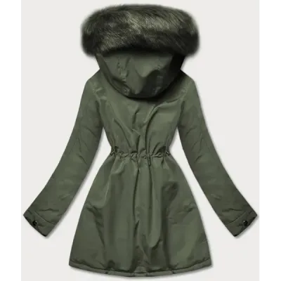 Teplá dámská zimní bunda MODA610 khaki