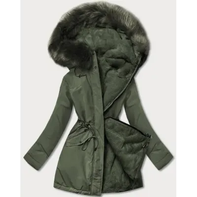 Teplá dámská zimní bunda MODA610BIG khaki
