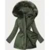 Teplá dámská zimní bunda MODA610BIG khaki