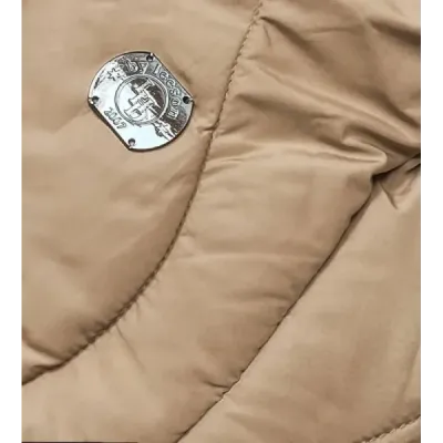 Dámská dlouhá zimní bunda po kolena MODA1601 béžová